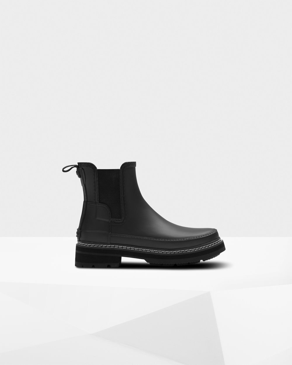 Women Hunter Refined Stitch Detail | Chelsea Boots Black | NZ-31762-RHTM